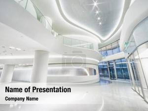 Office futuristic modern building interior PowerPoint Template