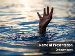 Drowning Man PowerPoint Template