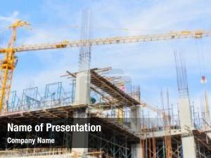 Building construction crane tower  PowerPoint Template