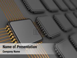 Microchip In Gray Colors PowerPoint Template