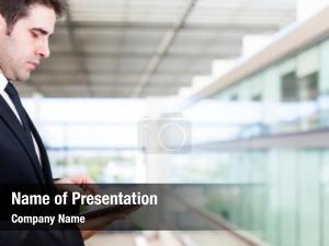 Businessman Working with Touchpad