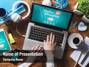 Laptop User PowerPoint Template