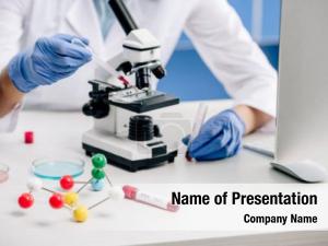 Microscope In DNA Research PowerPoint Template