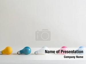 Colored Light Bulbs PowerPoint Template