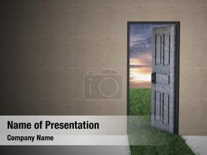 Open Door To The World PowerPoint Template