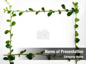 Green Leaves Frame PowerPoint Template