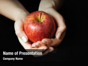 Apple In Hands PowerPoint Template