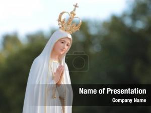 Virgin beautiful statue mary praying PowerPoint Template