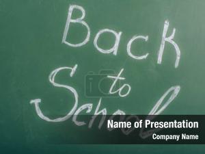 Lettering back school green chalkboard,