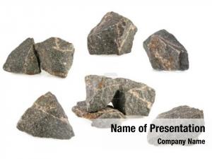 Granite stones, rocks set  on white 