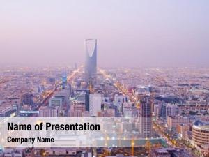 RIYADH - DECEMBER 22: Kingdom tower on December 22, 2009 in Riya PowerPoint Template