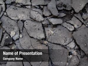 Broken Asphalt in the Street PowerPoint Template