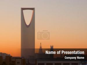  Kingdom tower is main landmark of Riyadh city PowerPoint Template