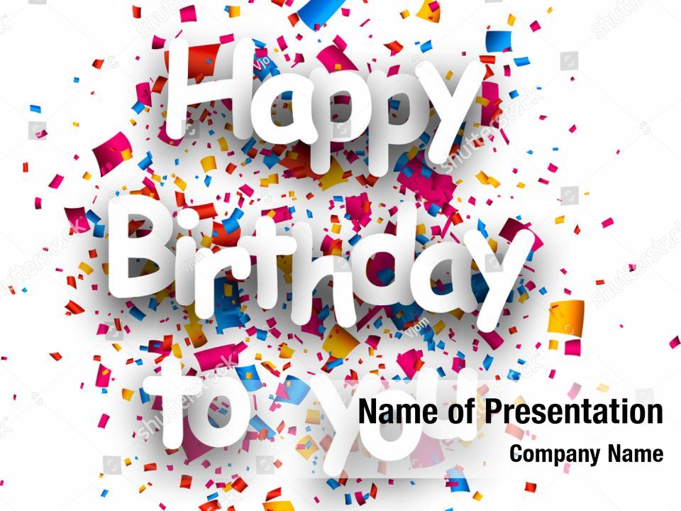 you happy birthday paper card powerpoint template you happy birthday