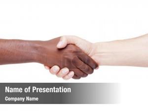 Handshake, racism concept,  on white 