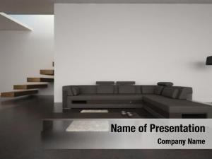 A 3D  of modern living room with brown sofa set