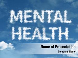 Mental Health cloud word with a blue sky