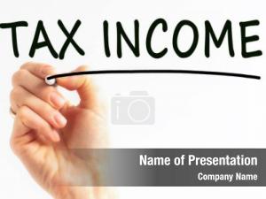 Hand with marker writing the word Income Tax