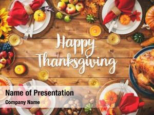 Thanksgiving celebration traditional dinner setting meal concept with Happy Thanksgiving text