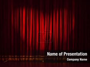 Ceremony curtain red stage PowerPoint Template