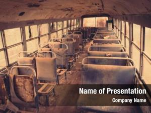 Interior of an old school bus
