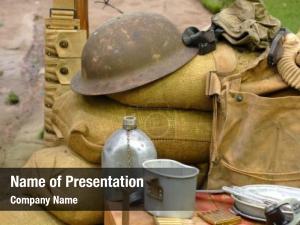 Several items displayed from a World War 2 soldier