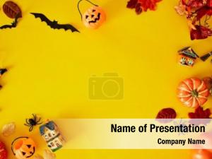 Collection of Halloween party objects forming a frame