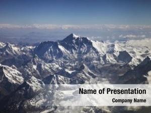 View from a plane on surface of the earth with himalaya mountain landscape