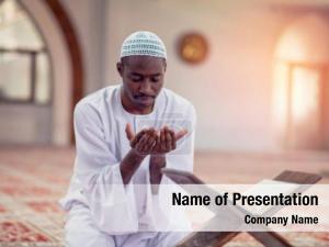 Muslim religious black man praying