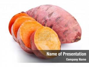 Sweet potato  on white  PowerPoint Template