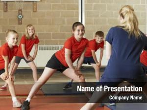 Children at physical education lesson in school gym