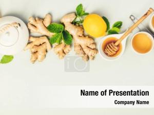 Lemon, ginger tea honey mint PowerPoint Template