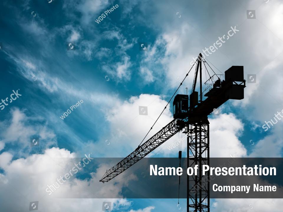 Mechanical Construction Tower Crane PowerPoint Template - Mechanical ...