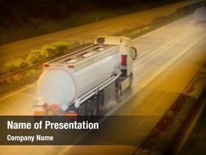 Tanker motion blurred truck highway
