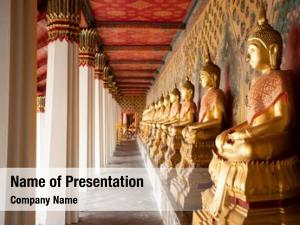 Buddha row golden thailand 