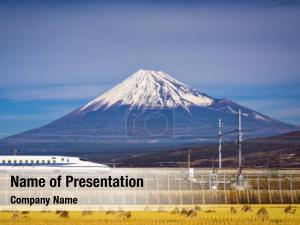 Passing fuji japan train 