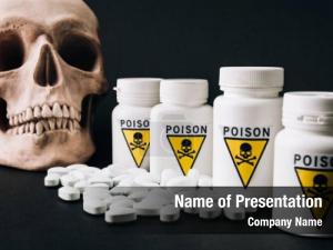 Sign jars poison pills skull