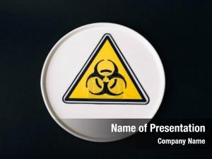 Plate top view biohazard sign