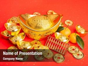Year chinese new ornament  gold ingot,orange,golden