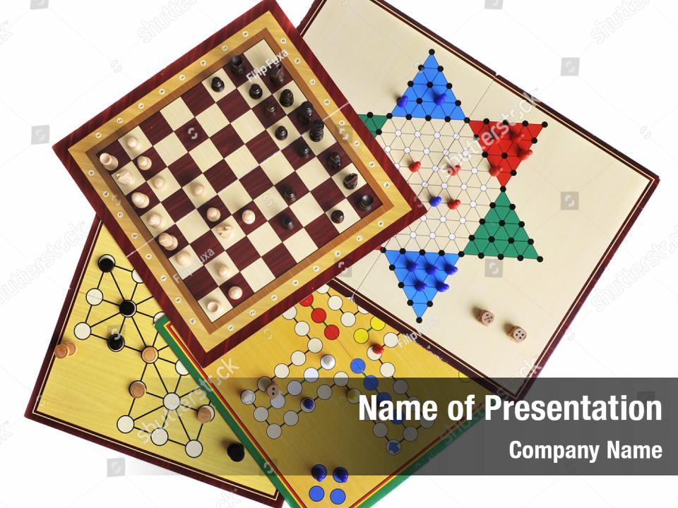 Checkers games various board PowerPoint Template Checkers games