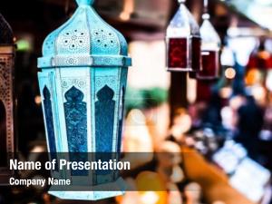 Lamp traditional arabic souvenir shop PowerPoint Template