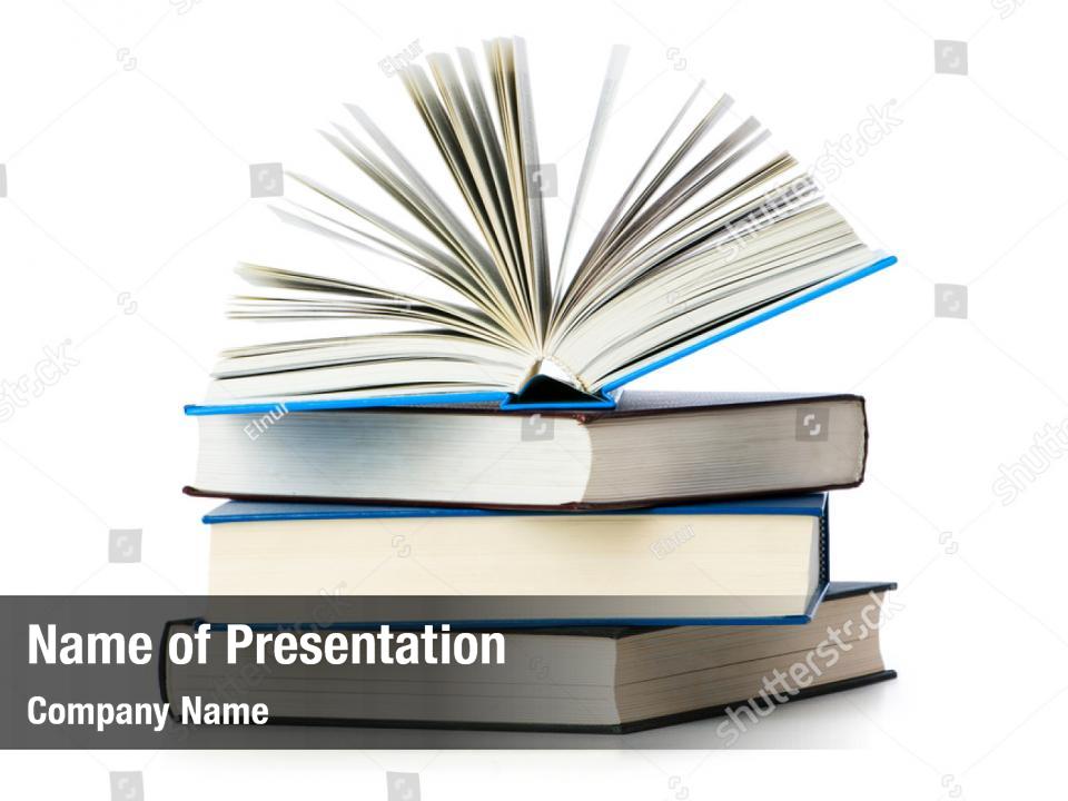 Information red book stack PowerPoint Template - Information red book ...