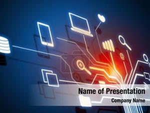 Connection digital networking cloud computing PowerPoint Template