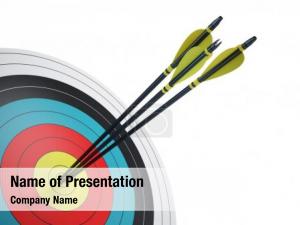 Center arrows hitting target success PowerPoint Template