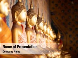 Buddha row golden thailand 