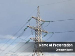 Transmission power tower lines  PowerPoint Template