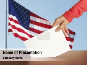 Hand with ballot powerpoint background