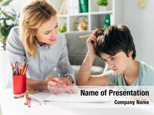 Smiling kid dyslexia child psychologist PowerPoint Template