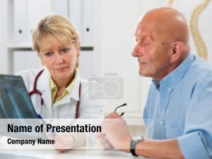 X ray doctor explaining results senior