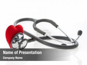 White stethoscope heart   PowerPoint Template